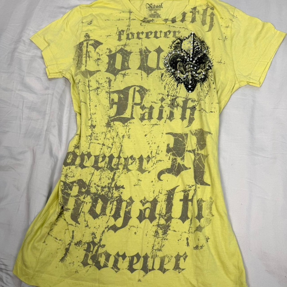 Vintage y2k Ritual grunge goth emo short sleeve baby tee - Picture 2 of 6
